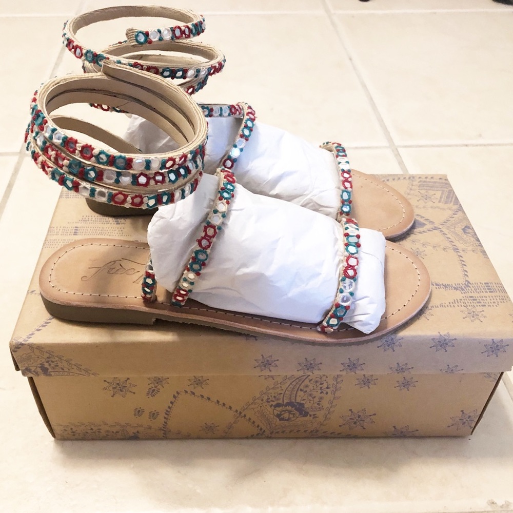 Free People Embellished Havana Sandal 37 - Picture 3 of 6